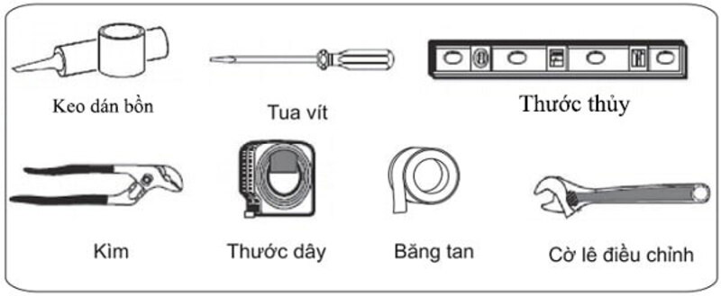 Chuẩn bị dụng cụ lắp đặt bồn rửa mặt