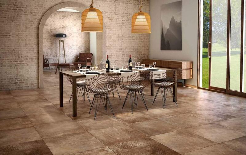 Phòng bếp rộng thoáng, sang trọng đậm chất Âu Mỹ với gạch giả cổ Trung Quốc