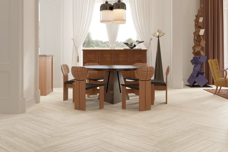 Gạch giả gỗ Trung Quốc tông màu sáng