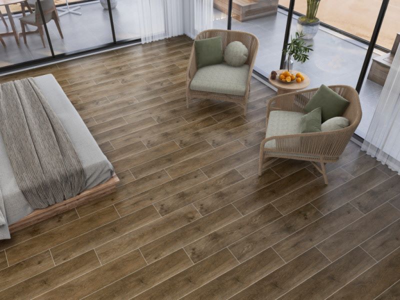 Gạch giả gỗ Trung Quốc ốp lát phòng ngủ