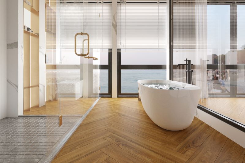 Phòng mẫu gạch giả gỗ Trung Quốc 15x90 HLTQ159006HN