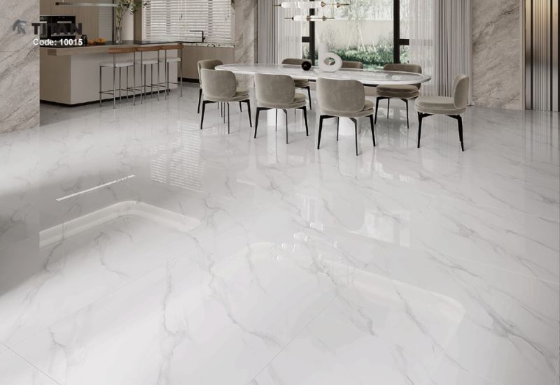 Gạch lát màu trắng vân khói 100x100 Catalan 10015