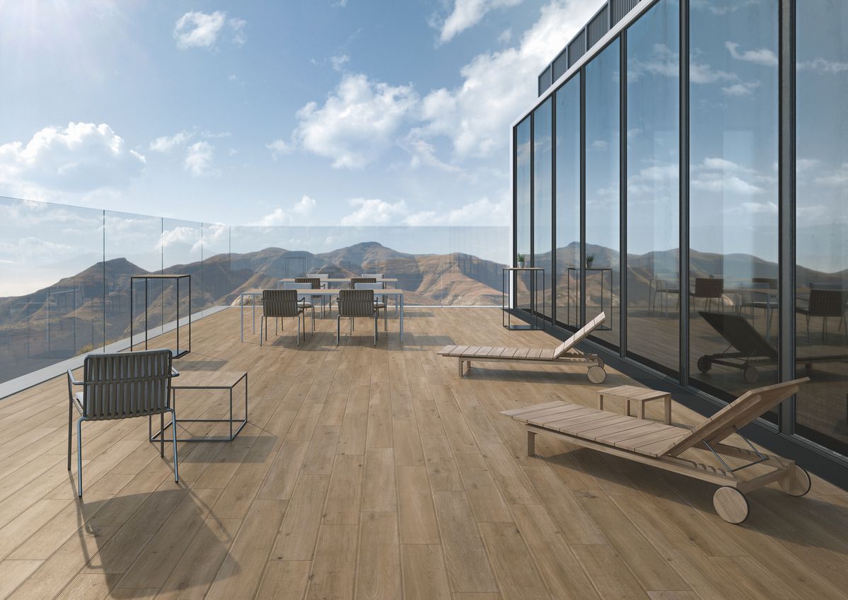 Gạch lát nền vân gỗ 60x60 không gian thương mại