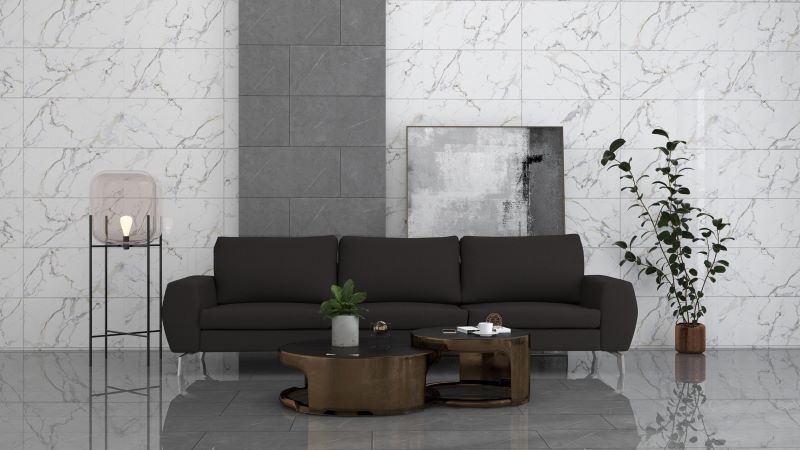 Gạch 40x80 ốp tường phòng khách