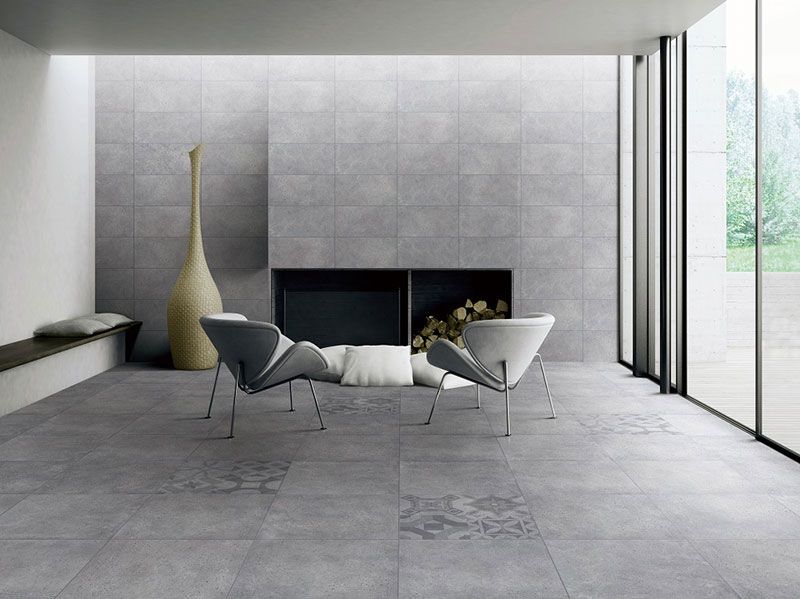 Gạch vân đá 40x80 tông xám cho không gian phong cách tối giản