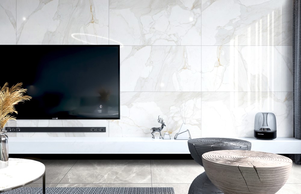 Ốp tường gạch vân đá giúp tăng tính thẩm mỹ cho không gian