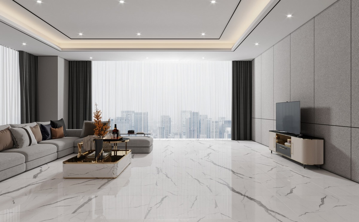 Gạch vân đá Calacatta trắng