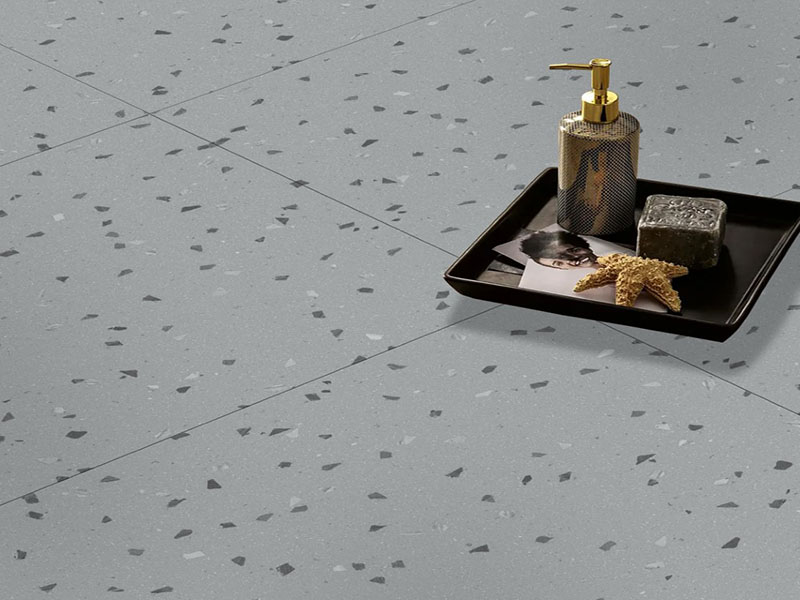 Gạch vân terrrazzo màu xám đậm 60x60 Apodio A88TG1073