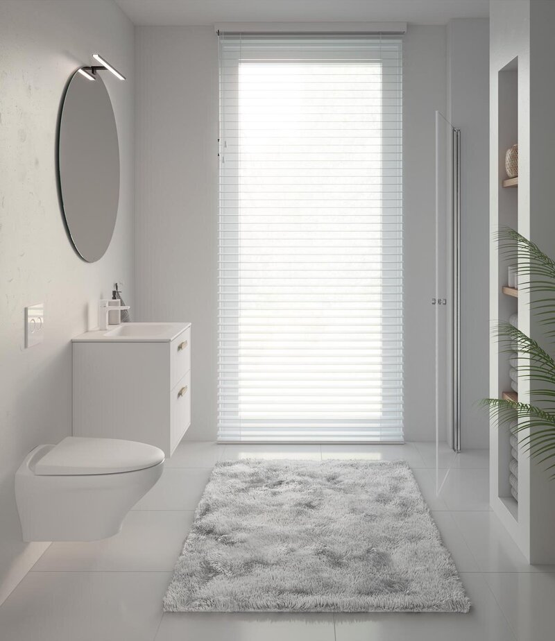 Phòng tắm màu trắng dễ dàng phối hợp với nhiều phong cách thiết kế