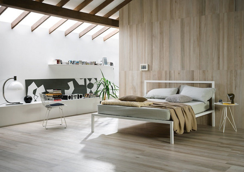 Gạch vân gỗ ốp tường phòng ngủ