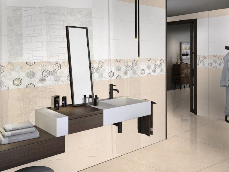 Mẫu gạch trang trí theo bộ tông màu vàng tươi sáng