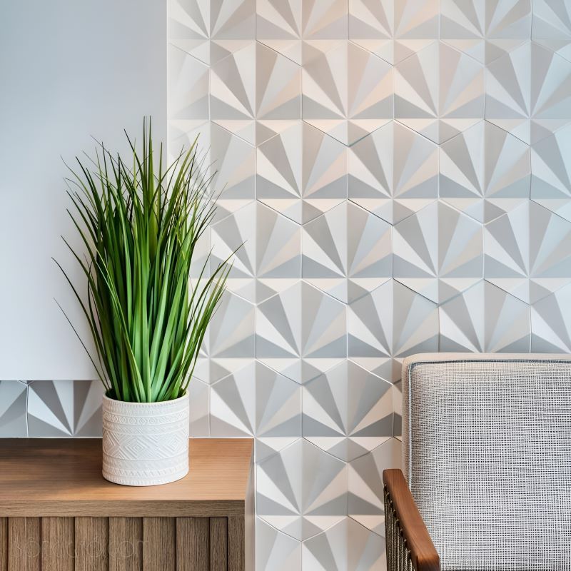 Gạch 3d tạo chiều sâu cho không gian