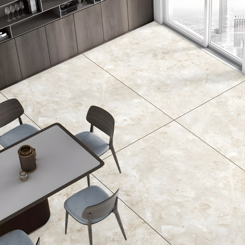 Phòng bếp sạch sẽ, thông thoáng với mẫu gạch Ấn Độ 120x180