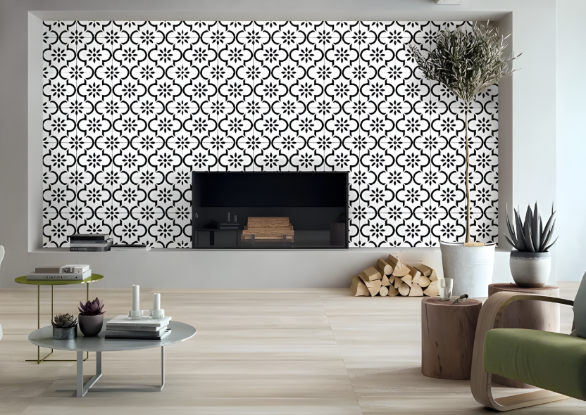 Gạch bông ốp vách TV