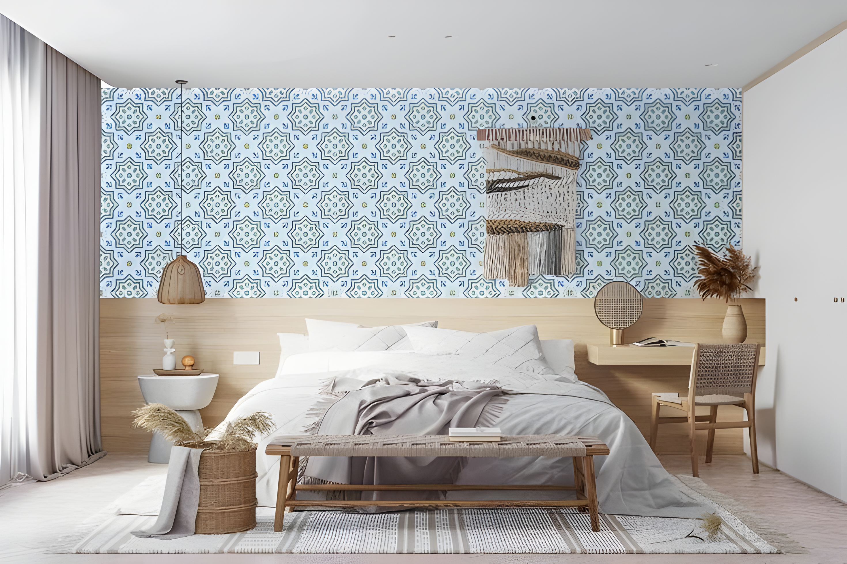 Gạch bông trang trí phòng ngủ