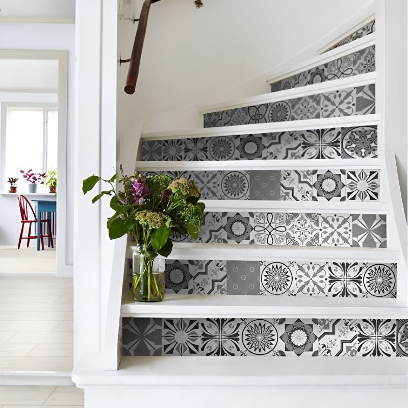 Gạch bông ốp trang trí bậc cầu thang