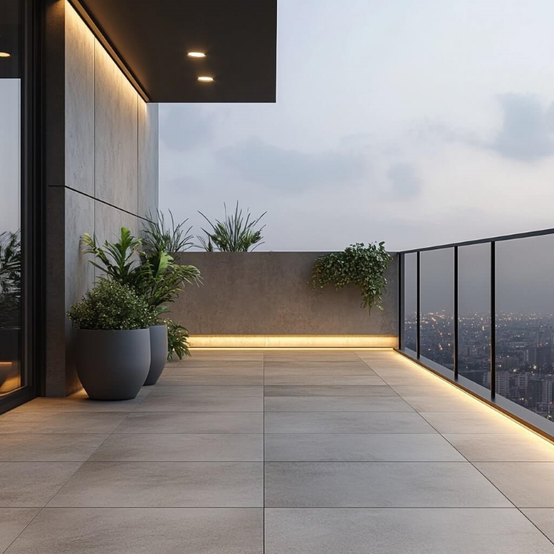 Gạch vân bê tông lát ban công