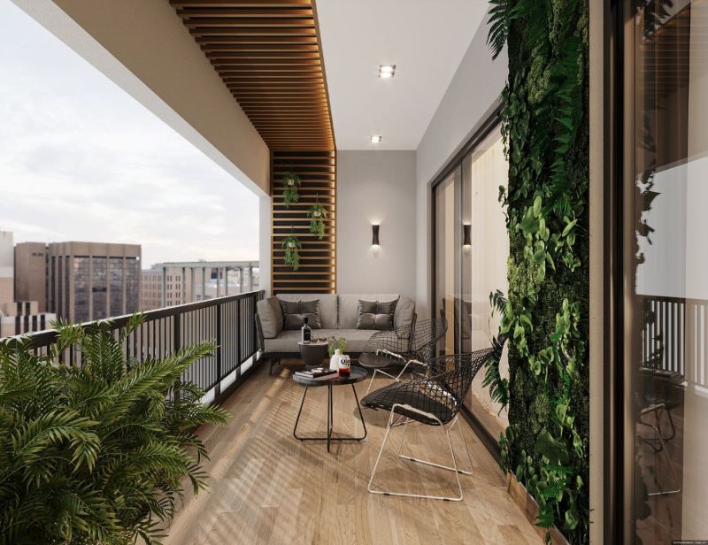 Gạch thẻ giả gỗ lát ban công