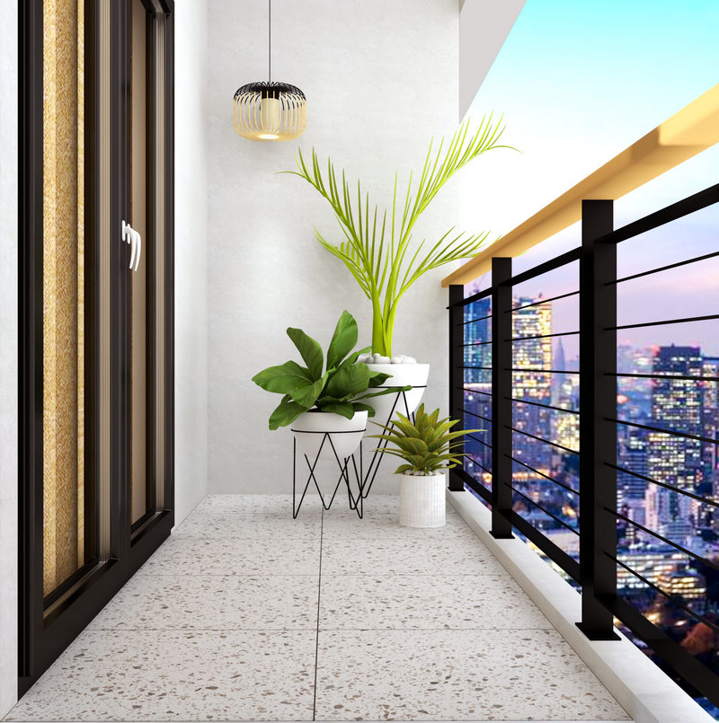 Khu vực ban công vừa đảm bảo an toàn vừa thẩm mỹ