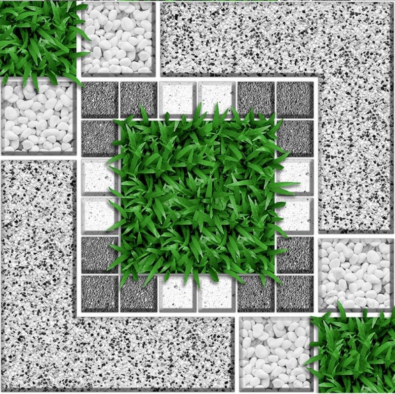Mẫu gạch giả cỏ tươi mát