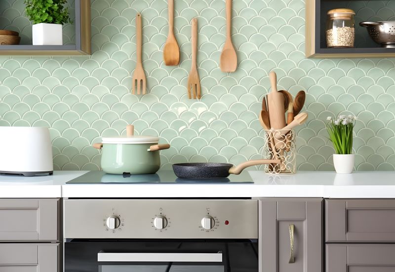 Gạch mosaic ốp lát phòng bếp
