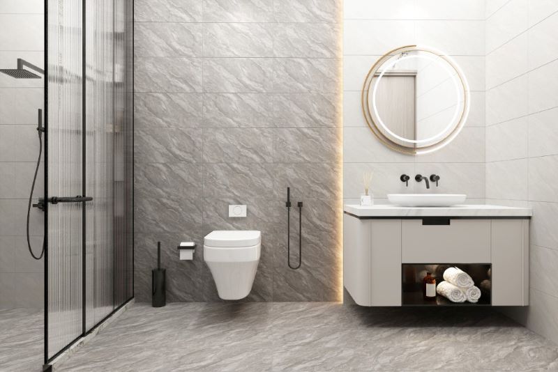 Mẫu gạch ốp tường vân đá xám kích thước 30x60 