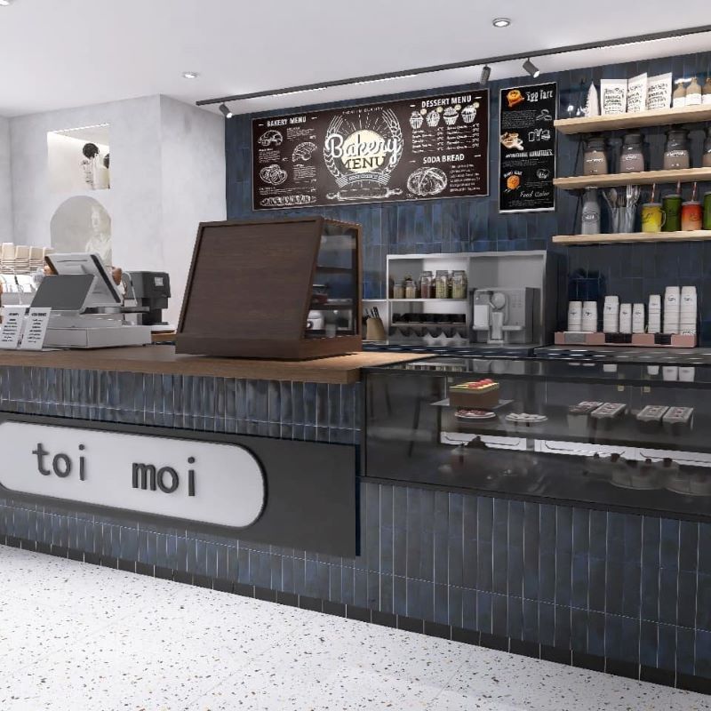 Gạch thẻ trang trí quán cafe