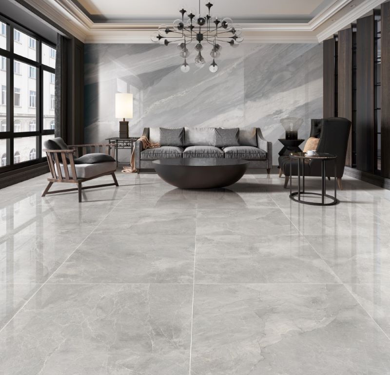 Gạch lát nền 80x80 vân đá màu xám