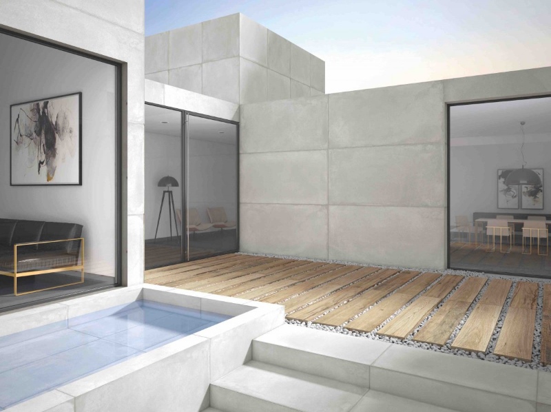 gạch giả xi măng ốp tường ngoài trời