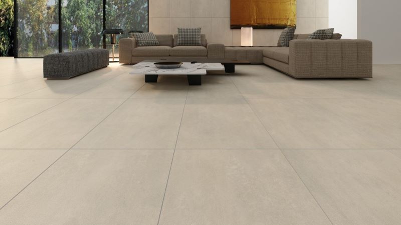 Gạch bề mặt men Matt tông màu be trầm ổn 