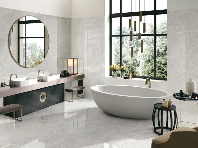 gạch khổ lớn 60x120 Trung Quốc trong không gian nhà tắm