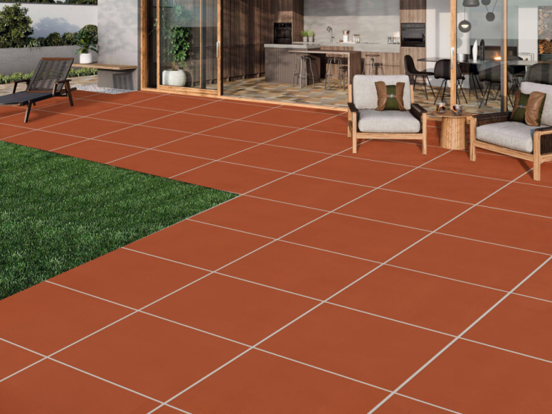 Gạch đỏ lát sân 60x60