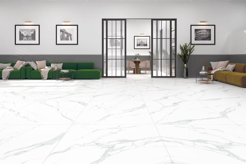 Mẫu ốp lát màu trắng đơn giản nhưng chưa bao giờ lỗi mốt