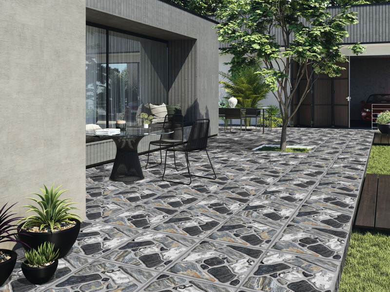 Gạch sân vườn Prime 50x50 giả sỏi, cỏ cỏ