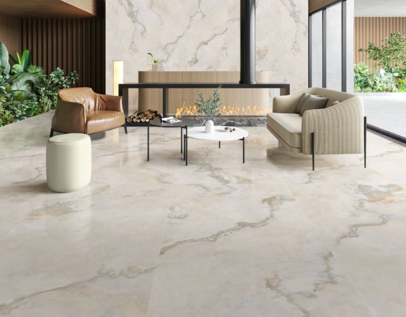 Gạch Trung Quốc 90x180 vân đá màu be sáng