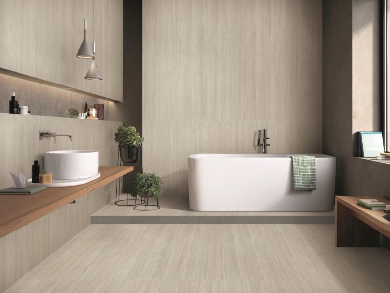 Gạch 90x180 Trung Quốc HLTQ918031EL vân đá vôi Travertine tự nhiên