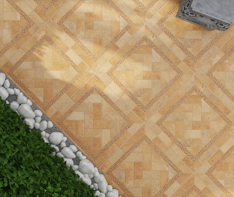 Gạch Trung Quốc giả cổ lát sân vườn giúp không gian trông gần gũi với thiên nhiên