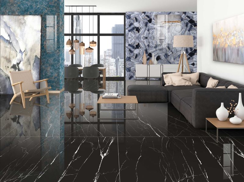 Gạch vân đá marble đen 2