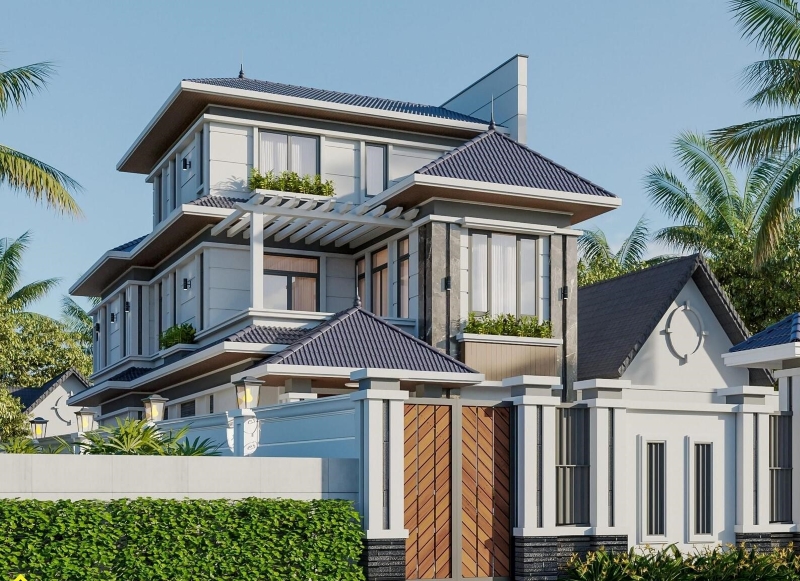 Mái Nhật 3 tầng đầy thẩm mỹ và bền chắc với ngói Fuji