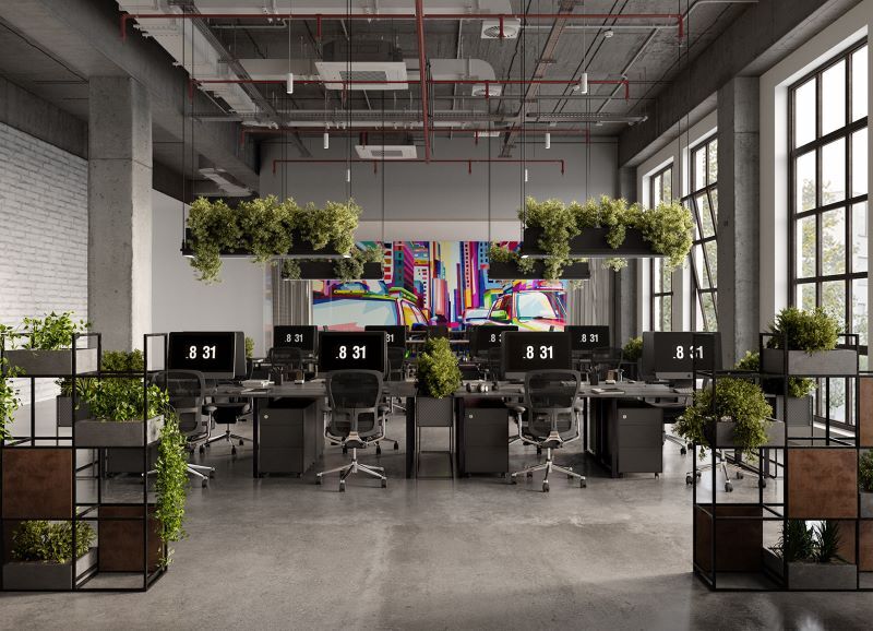 Thiết kế không gian làm việc sáng tạo (studio, văn phòng nhỏ) theo phong cách công nghiệp