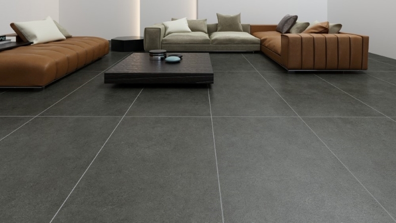 Mẫu gạch ốp lát phù hợp phòng khách công nghiệp