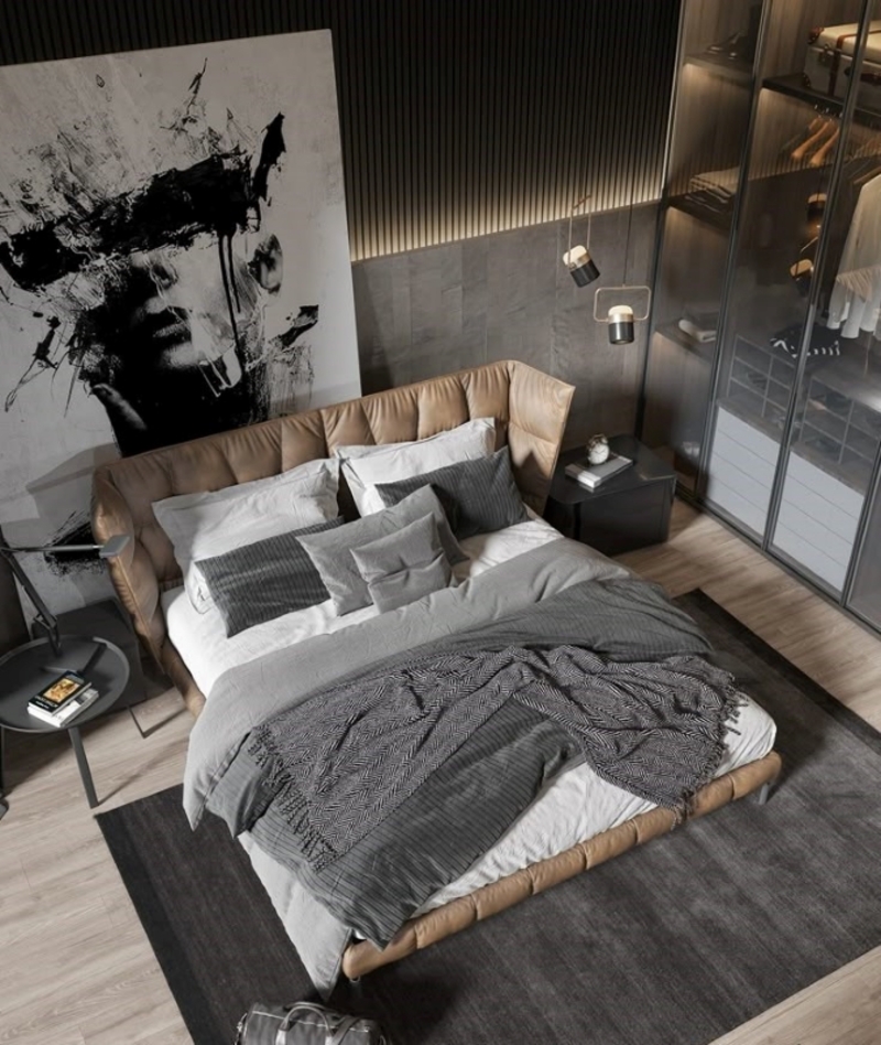 Mẫu gạch ốp lát phù hợp phòng ngủ công nghiệp