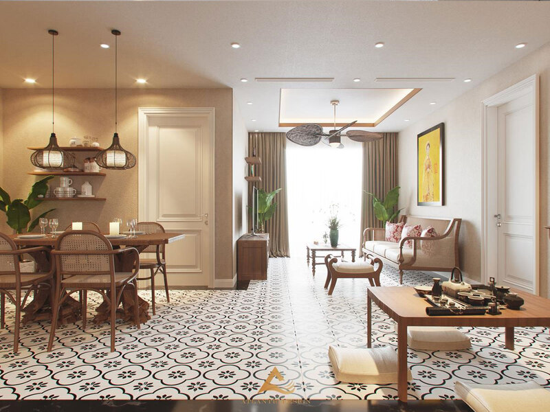 Thiết kế căn hộ chung cư phong cách Đông Dương
