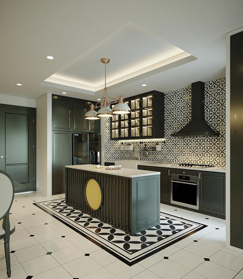 Mẫu gạch ốp lát  phù hợp phòng bếp phong cách Đông Dương