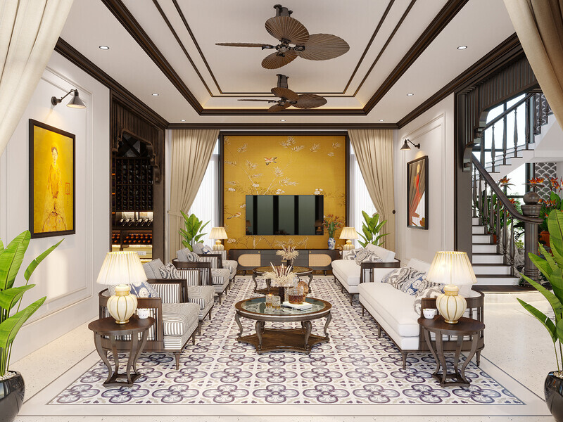 Nội thất mộc mạc cổ điển