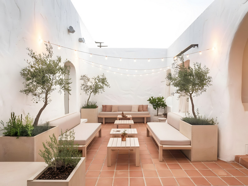 Gạch đỏ ốp lát trong các không gian công cộng và thương mại