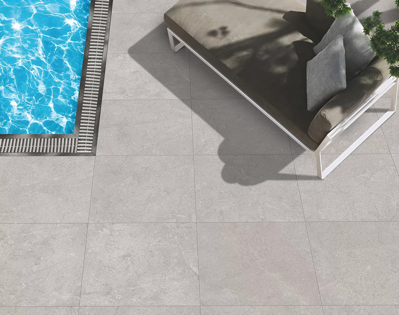 Gạch lát hồ bơi chống trơn hiệu ứng bê tông