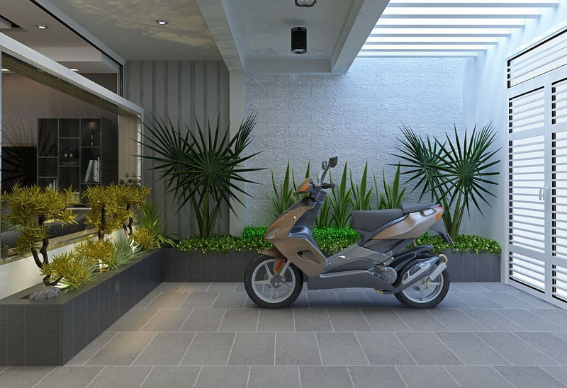 Gạch lát sân nhỏ nhà phố