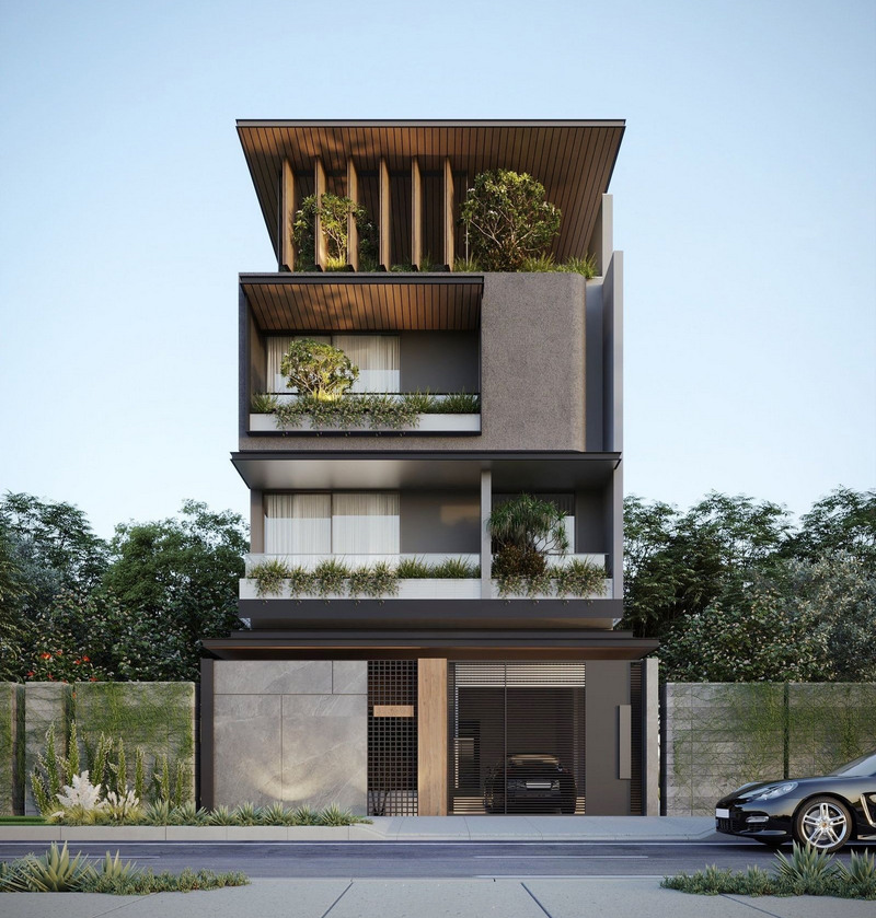 Gạch vân đá ốp mặt tiền nhà phố