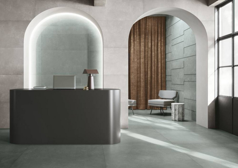 Sử dụng gạch vân bê tông làm điểm nhấn trang trí